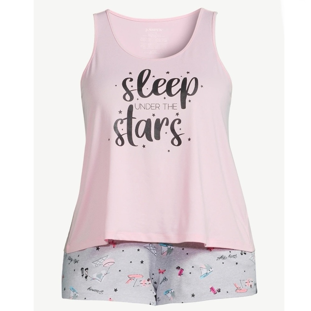 Women's Print Tank Top and Shorts Pajama Set, 2-Piece,